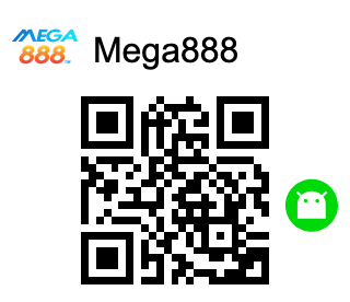 Two QR codes for downloading the Mega888 mobile casino app at AP33. The left QR code is labeled with an Android icon for Android devices, and the right QR code features an Apple App Store icon for iOS devices.